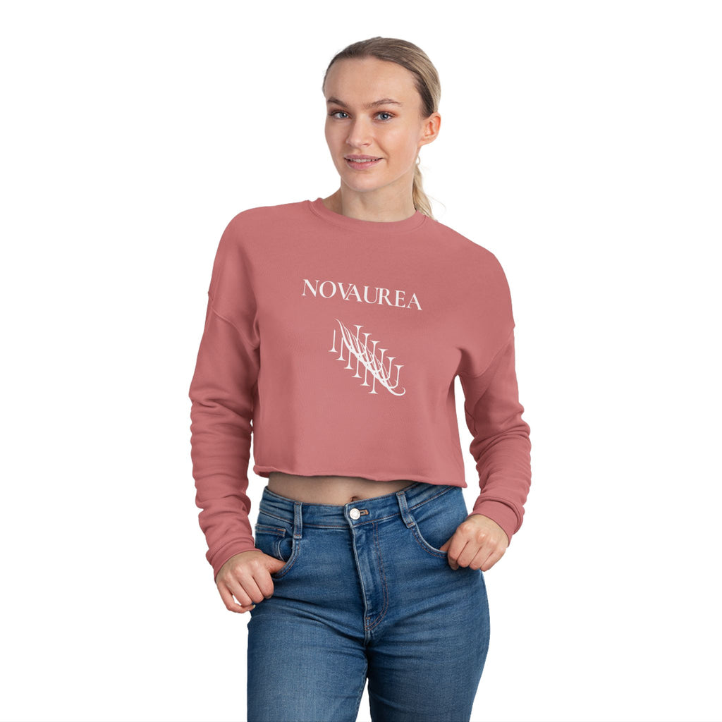 Sassy Cropped Sweatshirt — 'NOVAUREA' Minimal Logo Women's Crop Top