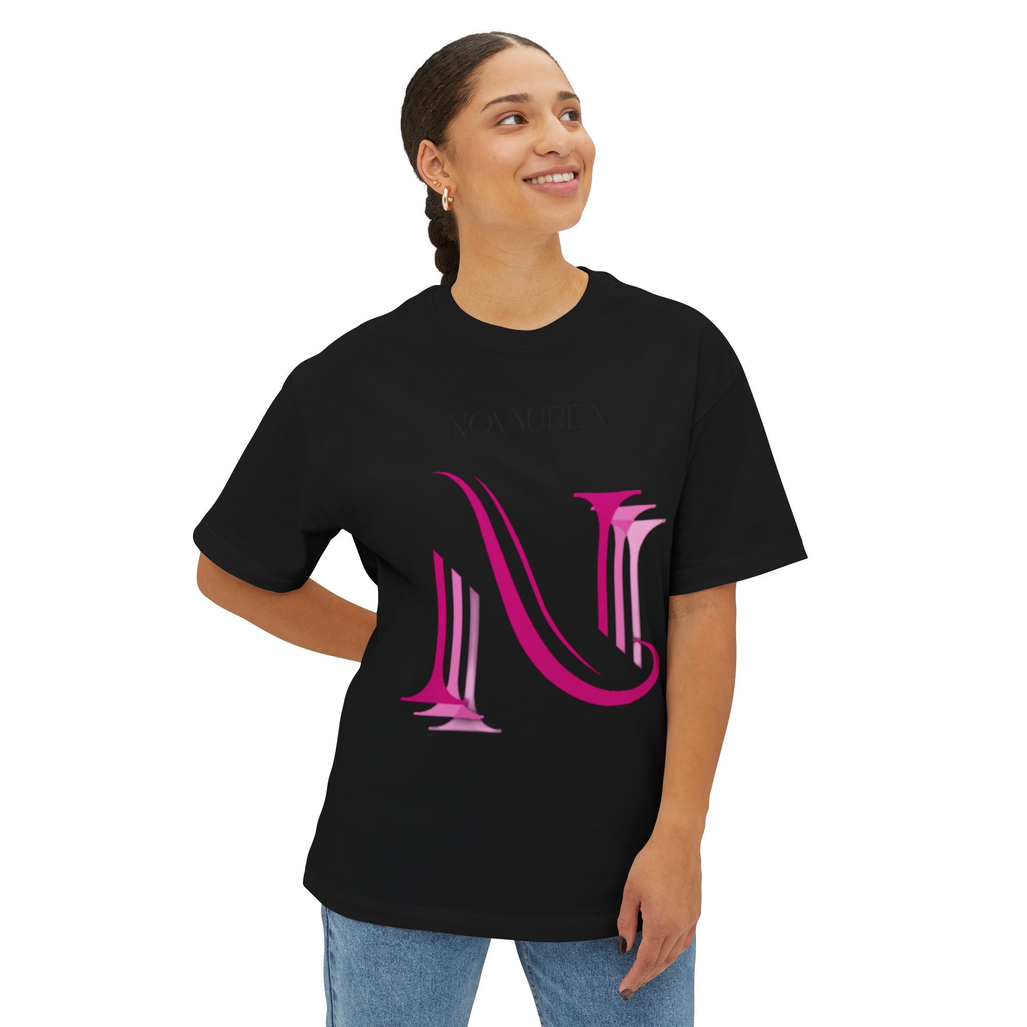 Pink Logo Graphic Tee — Oversized Boxy Shirt