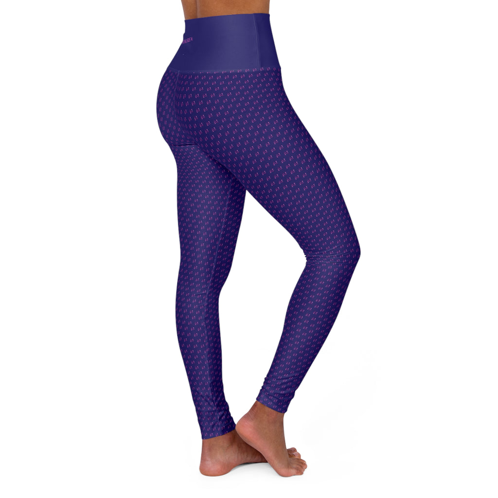 Pinkett High-Waisted Ocean Deep Yoga Leggings — Cute All-Over-Print Activewear