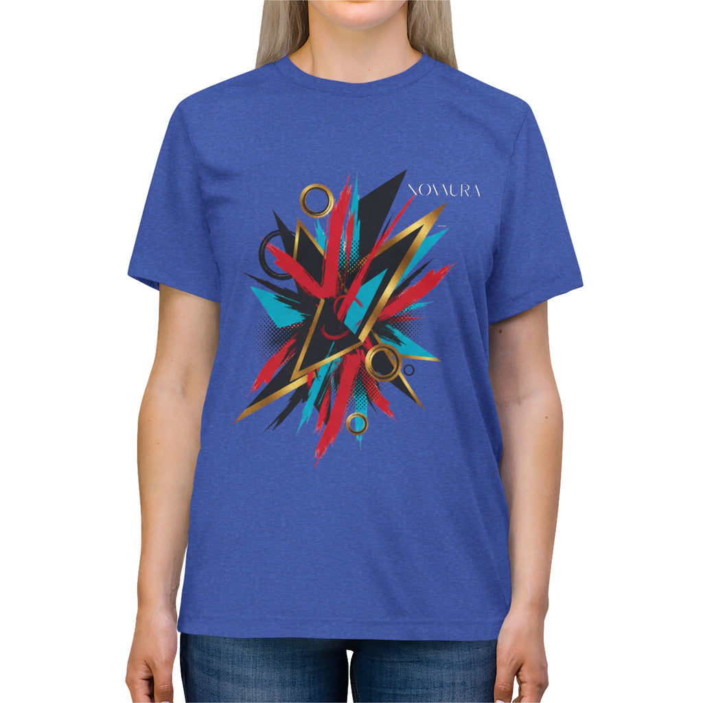 Abstract Geometric Graphic Tee — Colorful Aztec-Inspired Design
