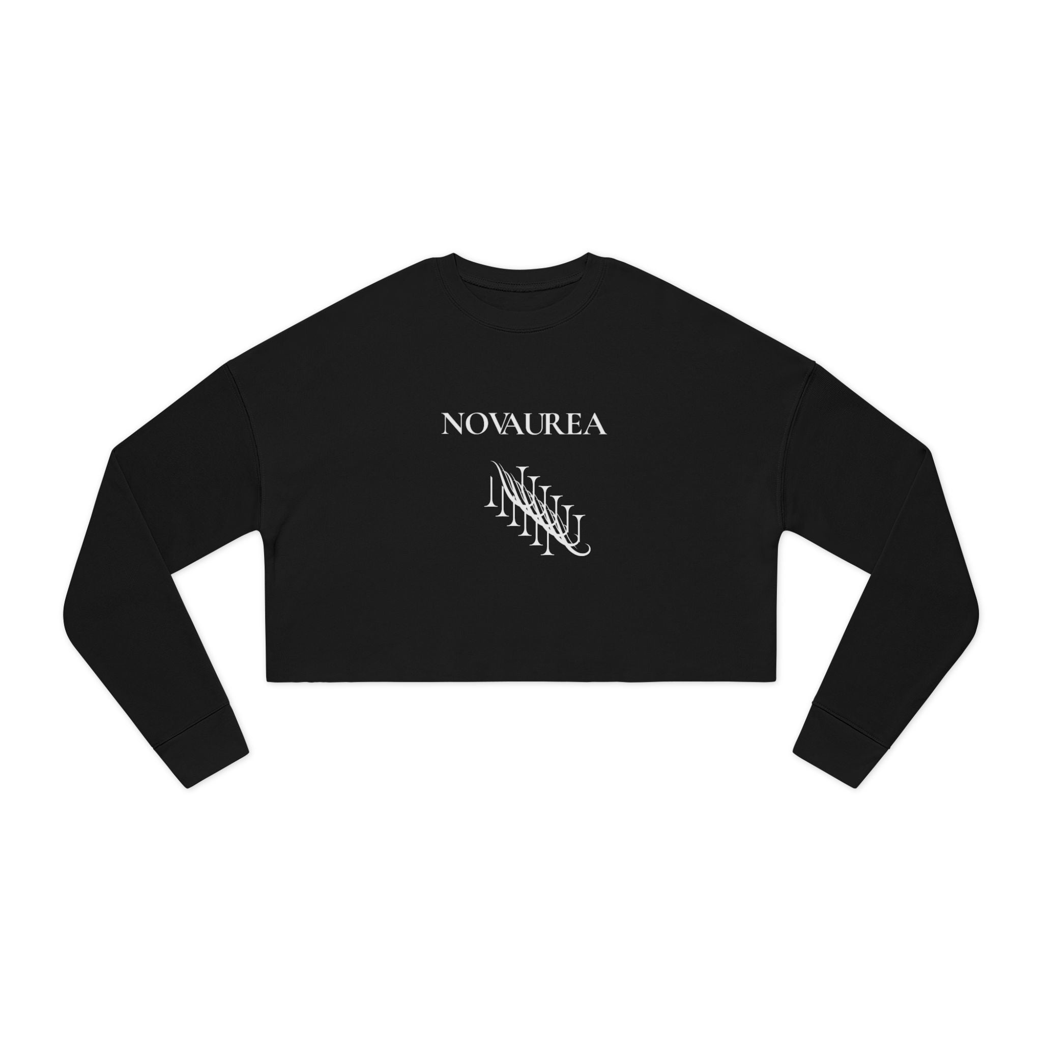 Sassy Cropped Sweatshirt — 'NOVAUREA' Minimal Logo Women's Crop Top