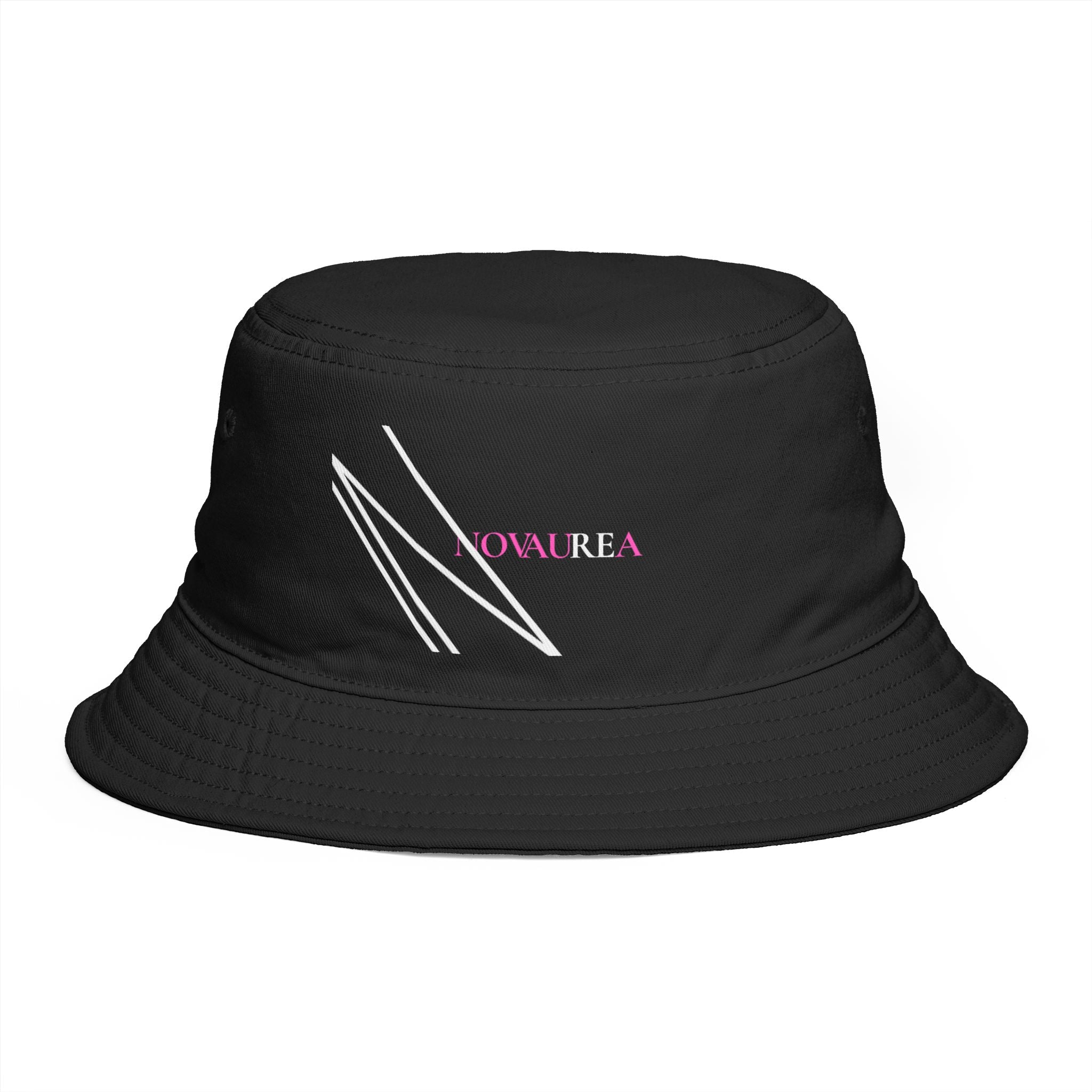 Novuarea Logo Bucket Hat – Embroidered Black Streetwear Sun Hat
