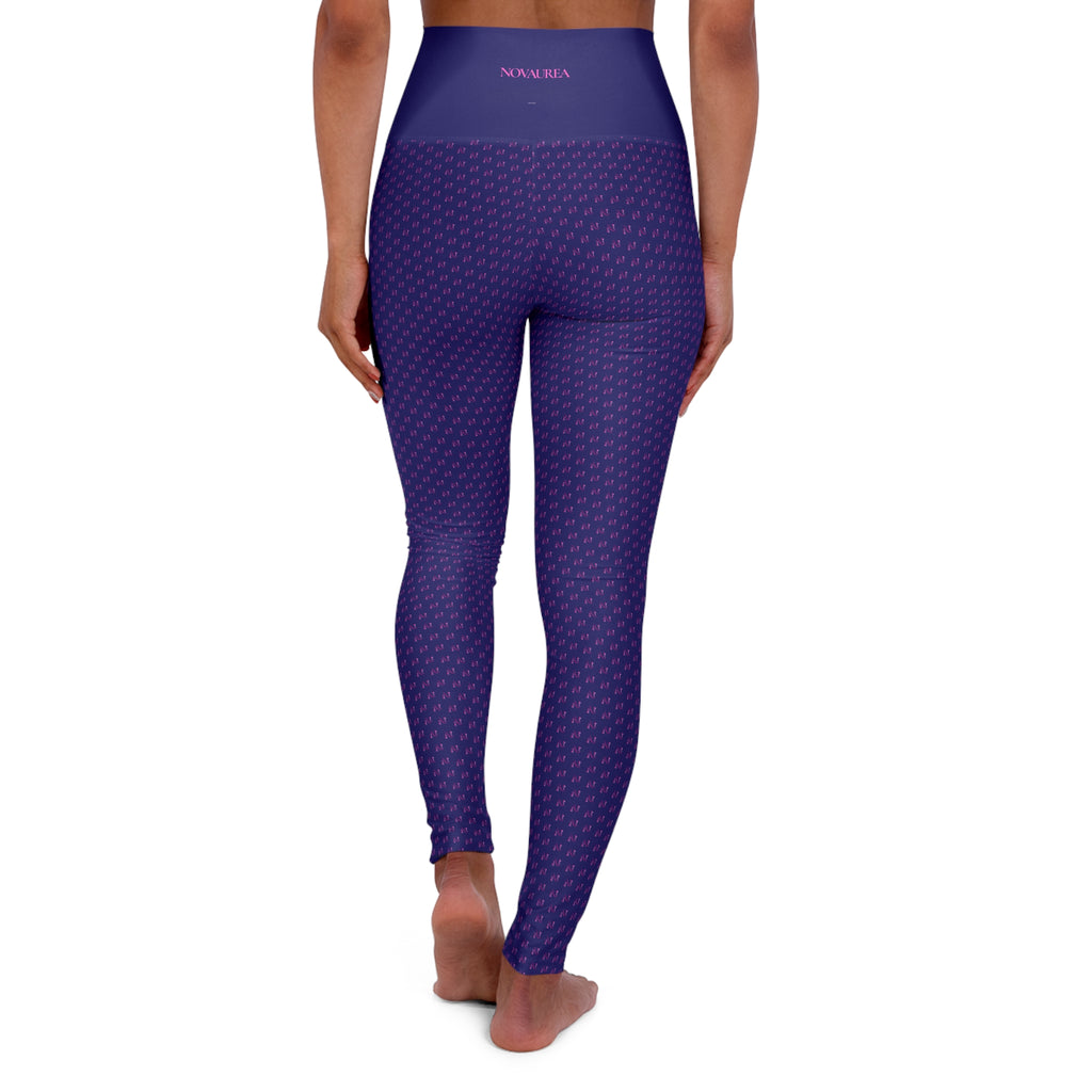 Pinkett High-Waisted Ocean Deep Yoga Leggings — Cute All-Over-Print Activewear