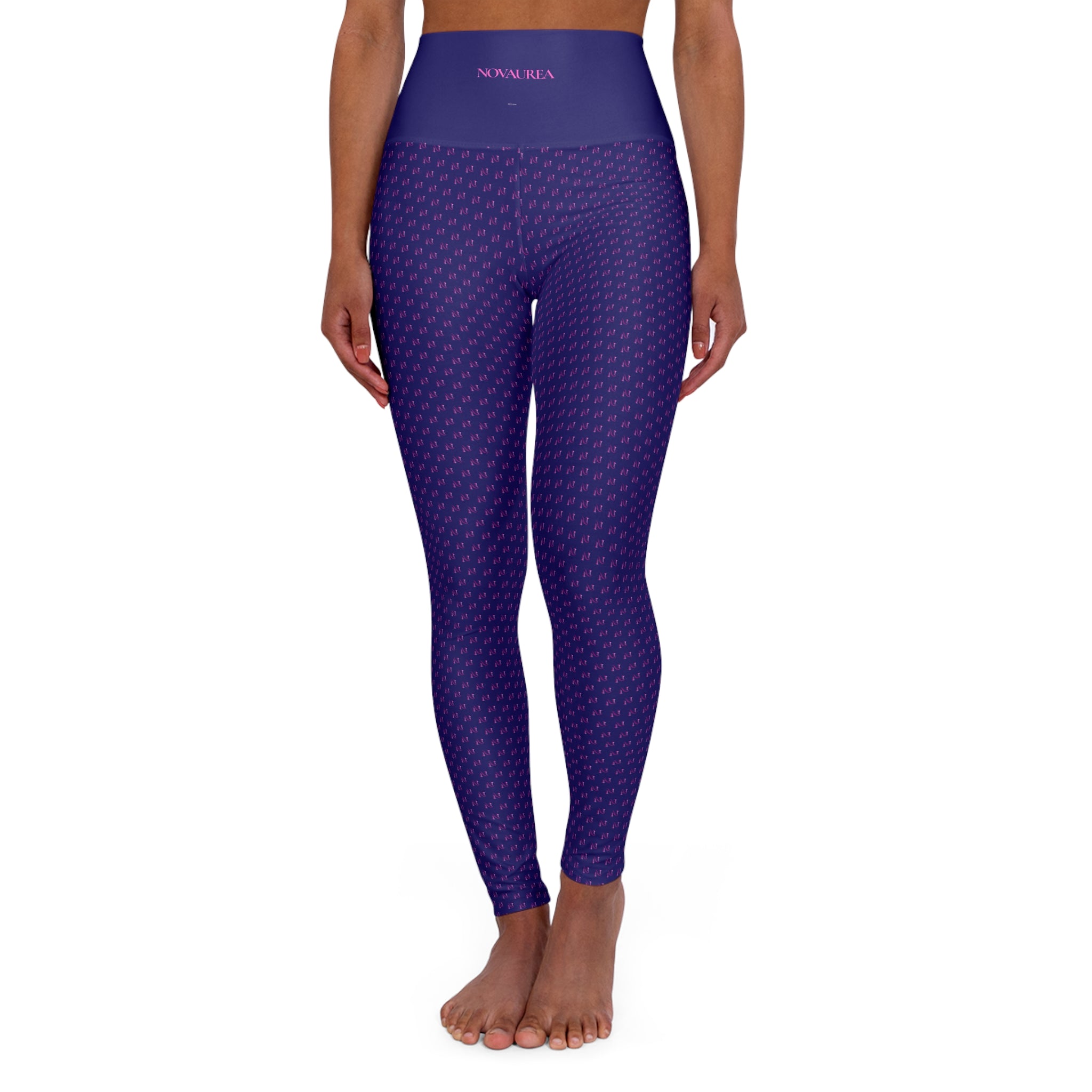 Pinkett High-Waisted Ocean Deep Yoga Leggings — Cute All-Over-Print Activewear