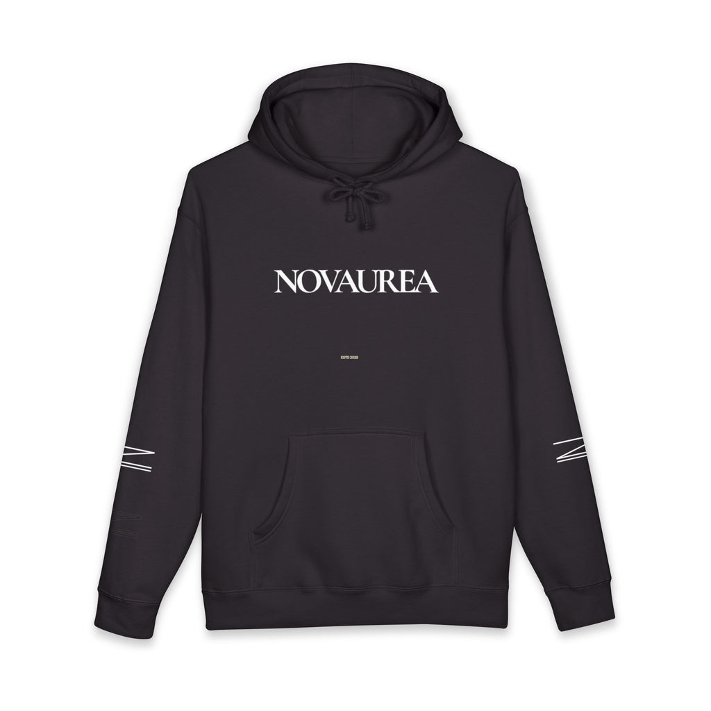Novaurea Logo Hoodie — Brown Minimalist Streetwear Pullover