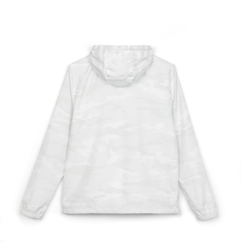 Windbreaker Jacket — Minimalist White Camo with Small Chest Logo