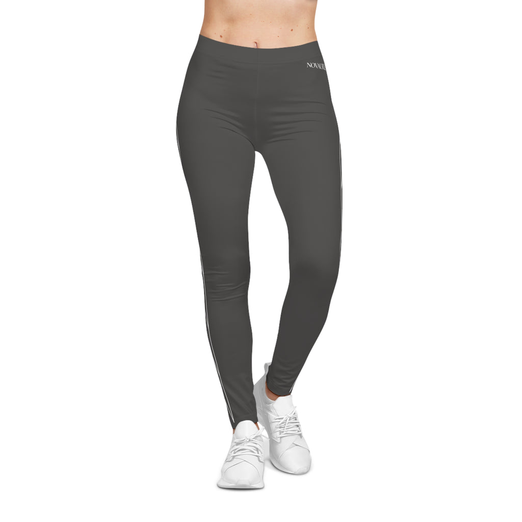 Women's Gray Side-Stripe Leggings — Casual Everyday Activewear