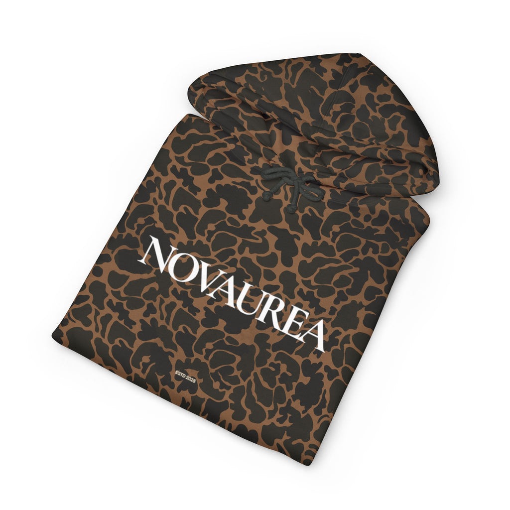 Novaurea Logo Hoodie — Brown Minimalist Streetwear Pullover