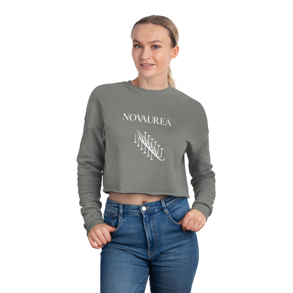 Sassy Cropped Sweatshirt — 'NOVAUREA' Minimal Logo Women's Crop Top