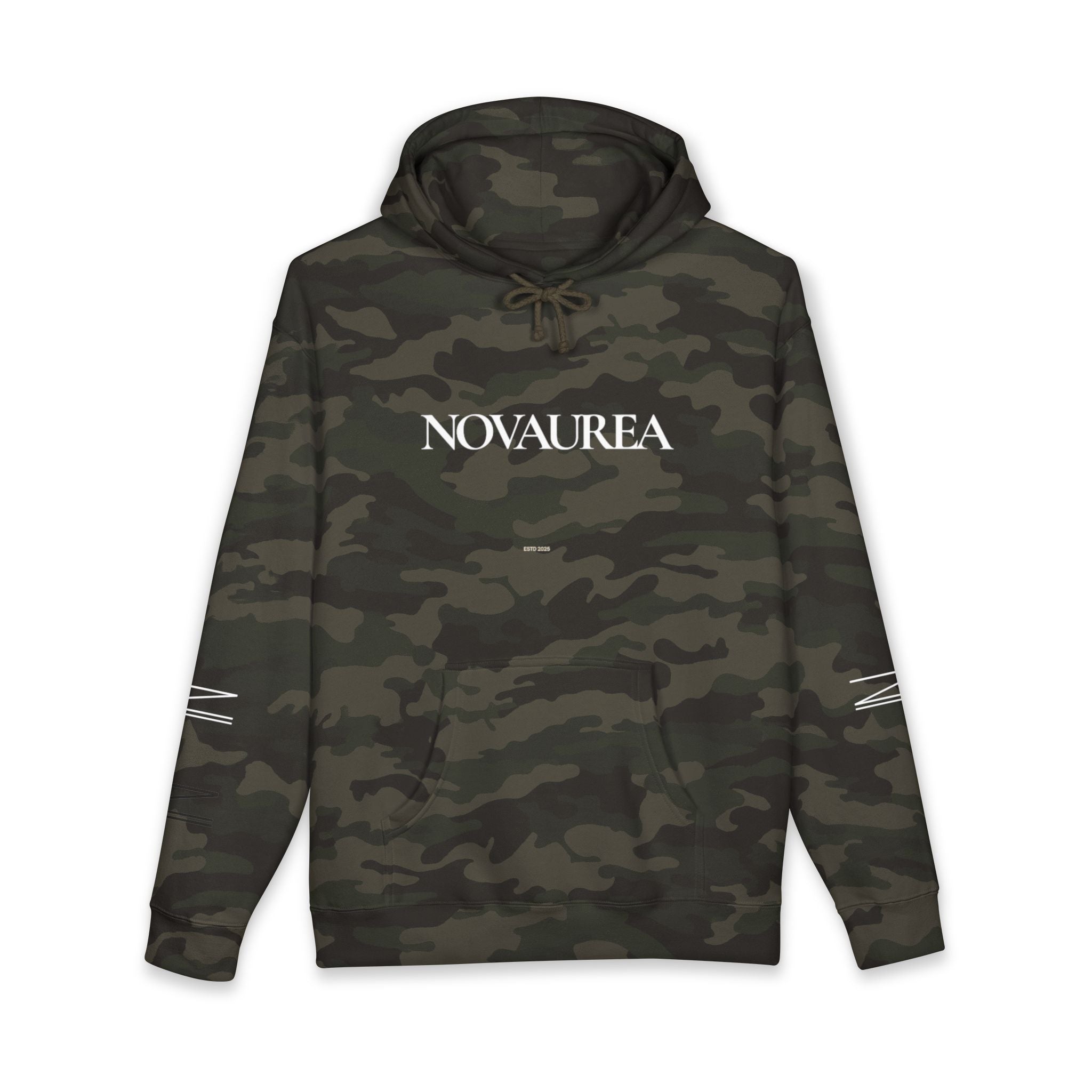 Novaurea Logo Hoodie — Brown Minimalist Streetwear Pullover