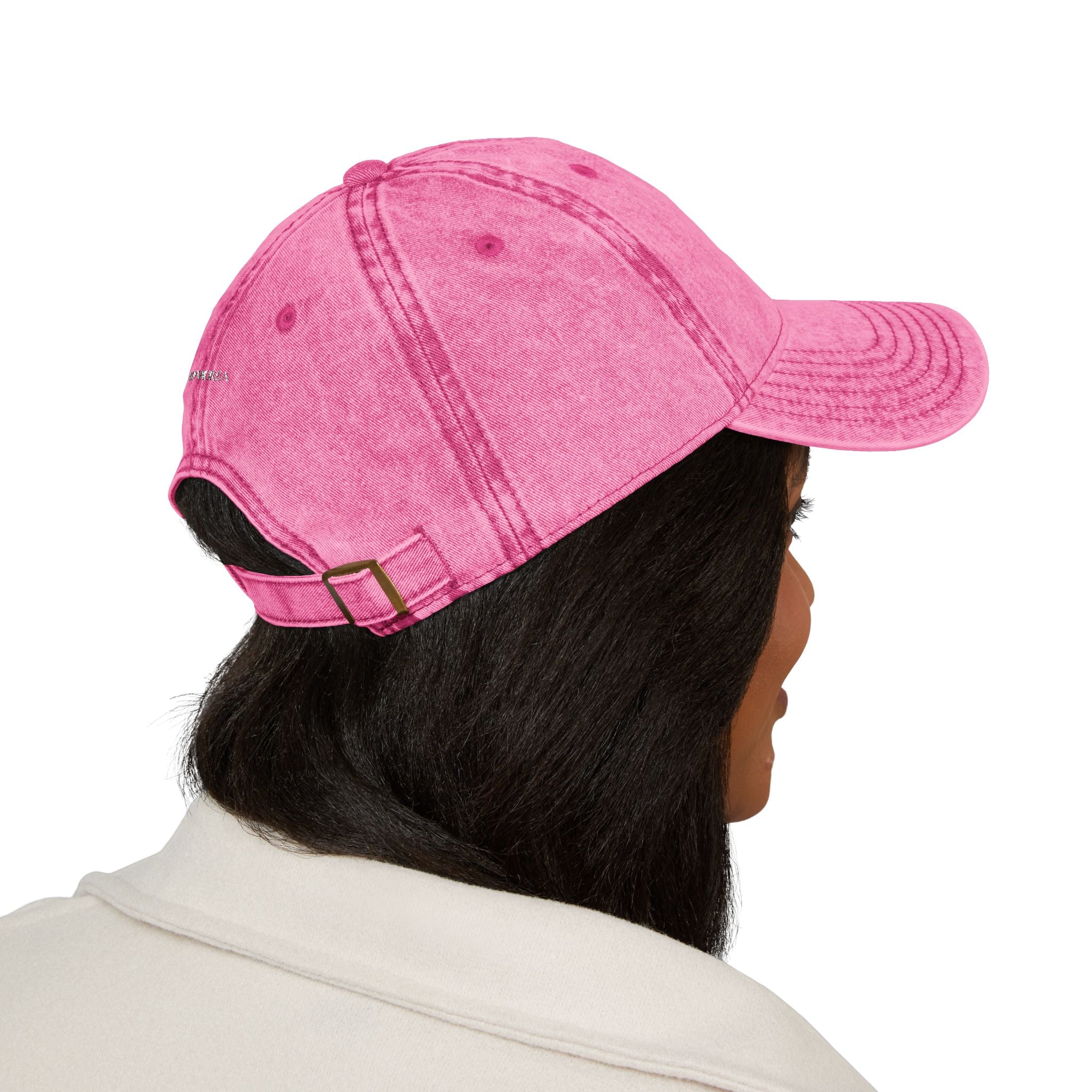 Vintage Embroidered Cap — Distressed Cotton Baseball Hat with 'NOVUREA' Logo