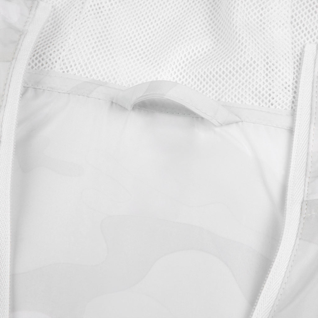Windbreaker Jacket — Minimalist White Camo with Small Chest Logo