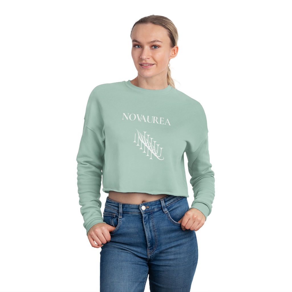 Sassy Cropped Sweatshirt — 'NOVAUREA' Minimal Logo Women's Crop Top