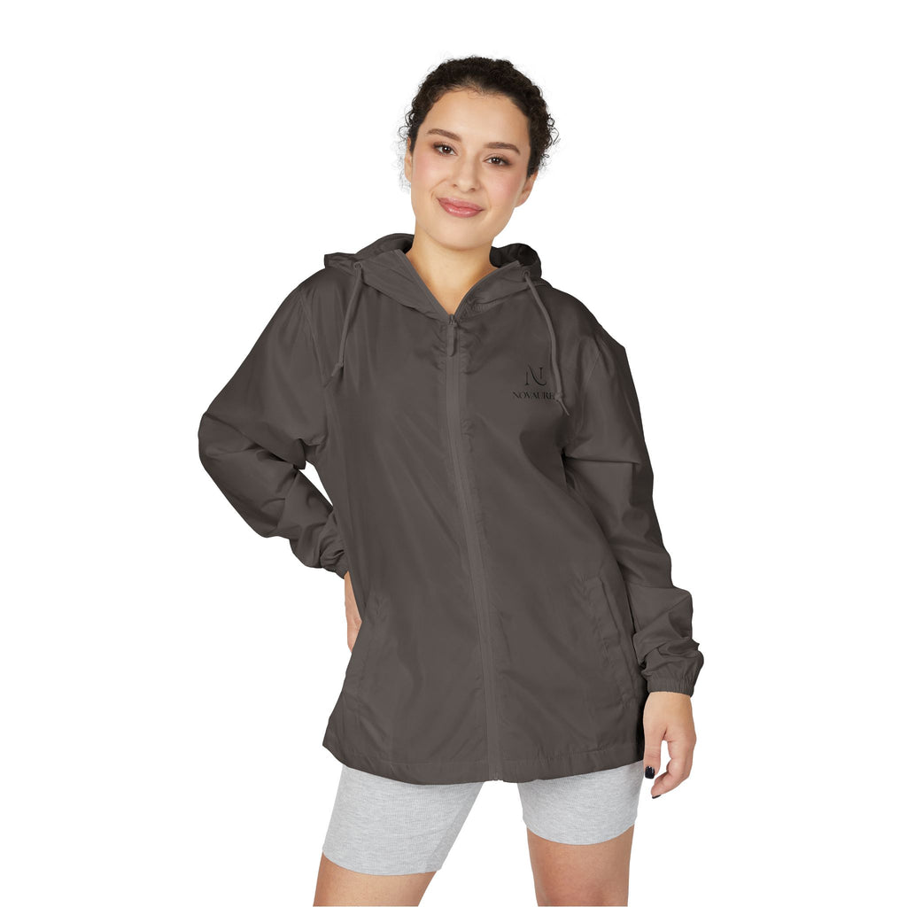 Windbreaker Jacket — Minimalist White Camo with Small Chest Logo