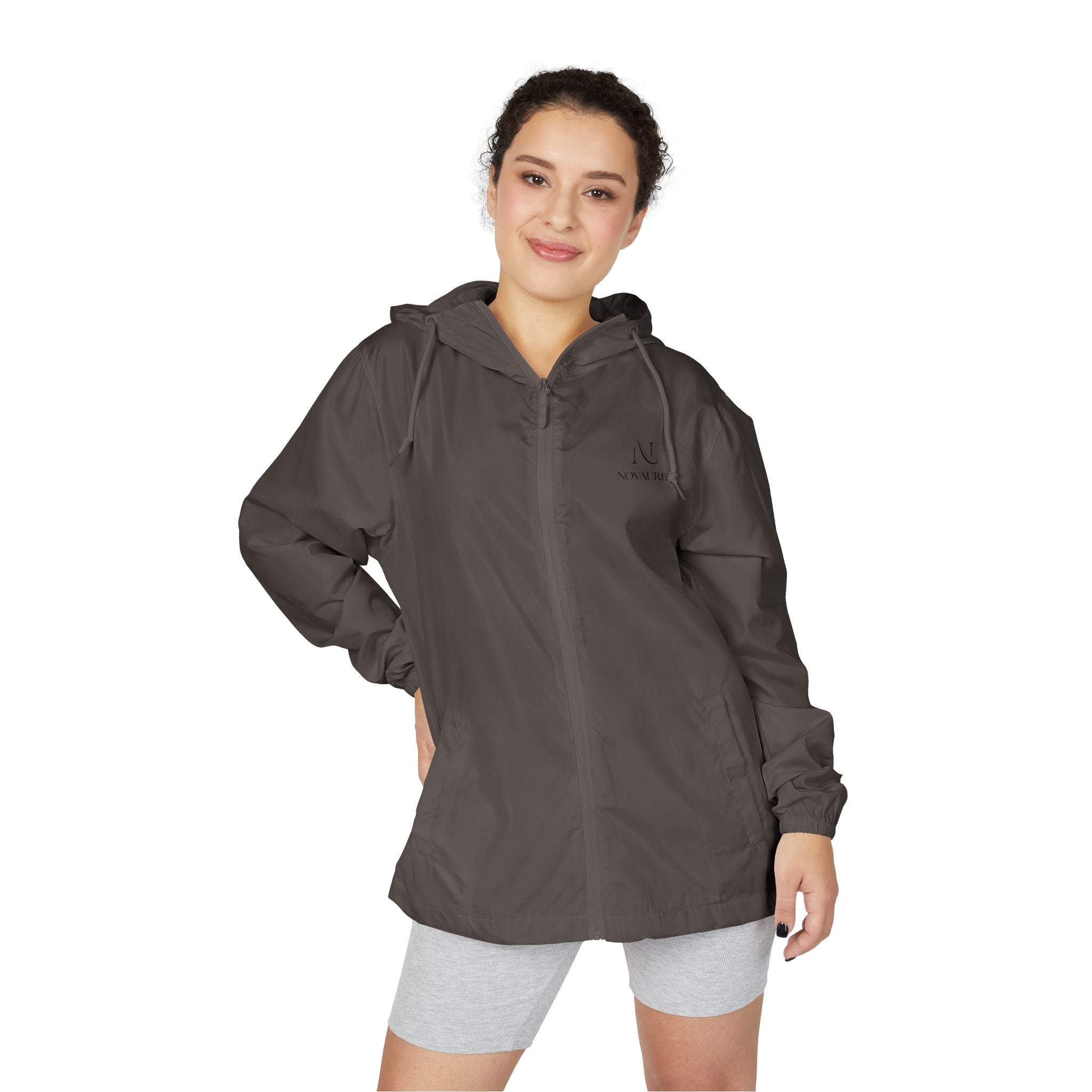 Windbreaker Jacket — Minimalist White Camo with Small Chest Logo