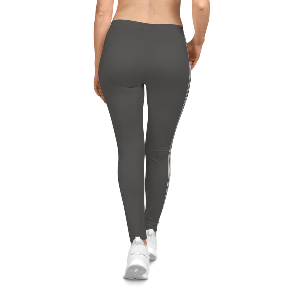 Women's Gray Side-Stripe Leggings — Casual Everyday Activewear
