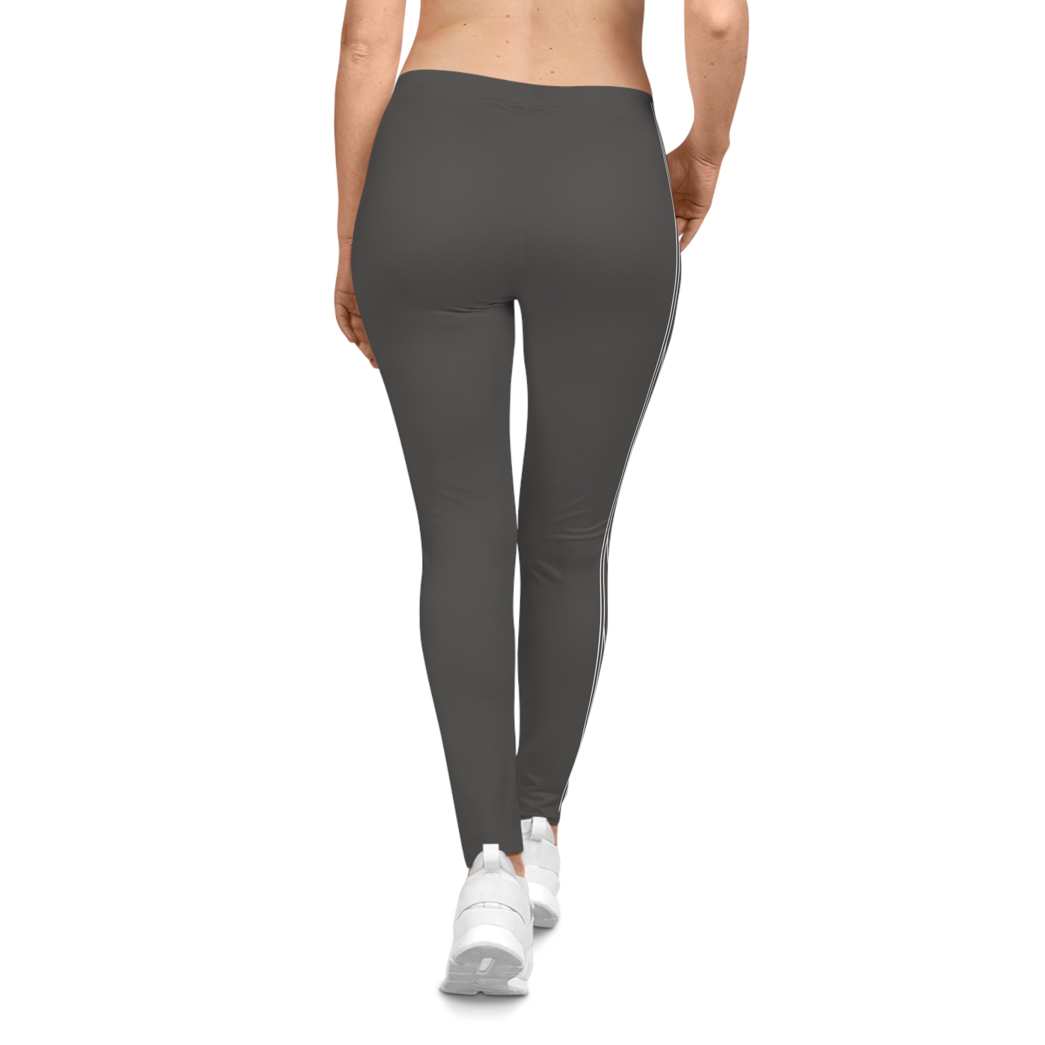Women's Gray Side-Stripe Leggings — Casual Everyday Activewear
