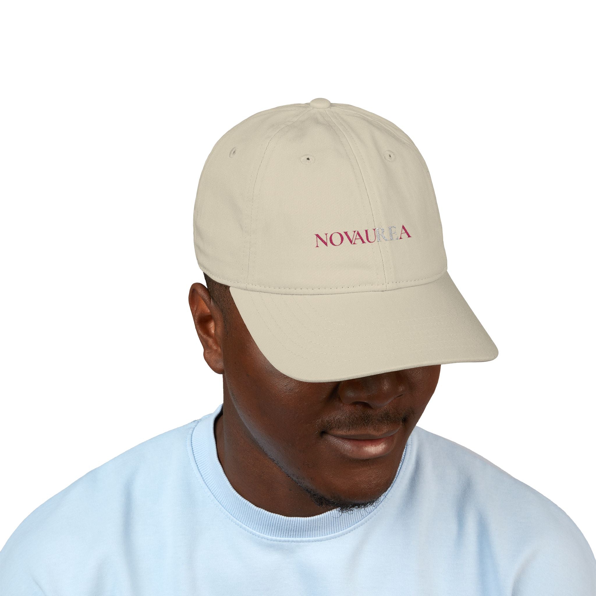 NV Embroidered Organic Baseball Cap — Minimal 'NOVAURFA' Logo