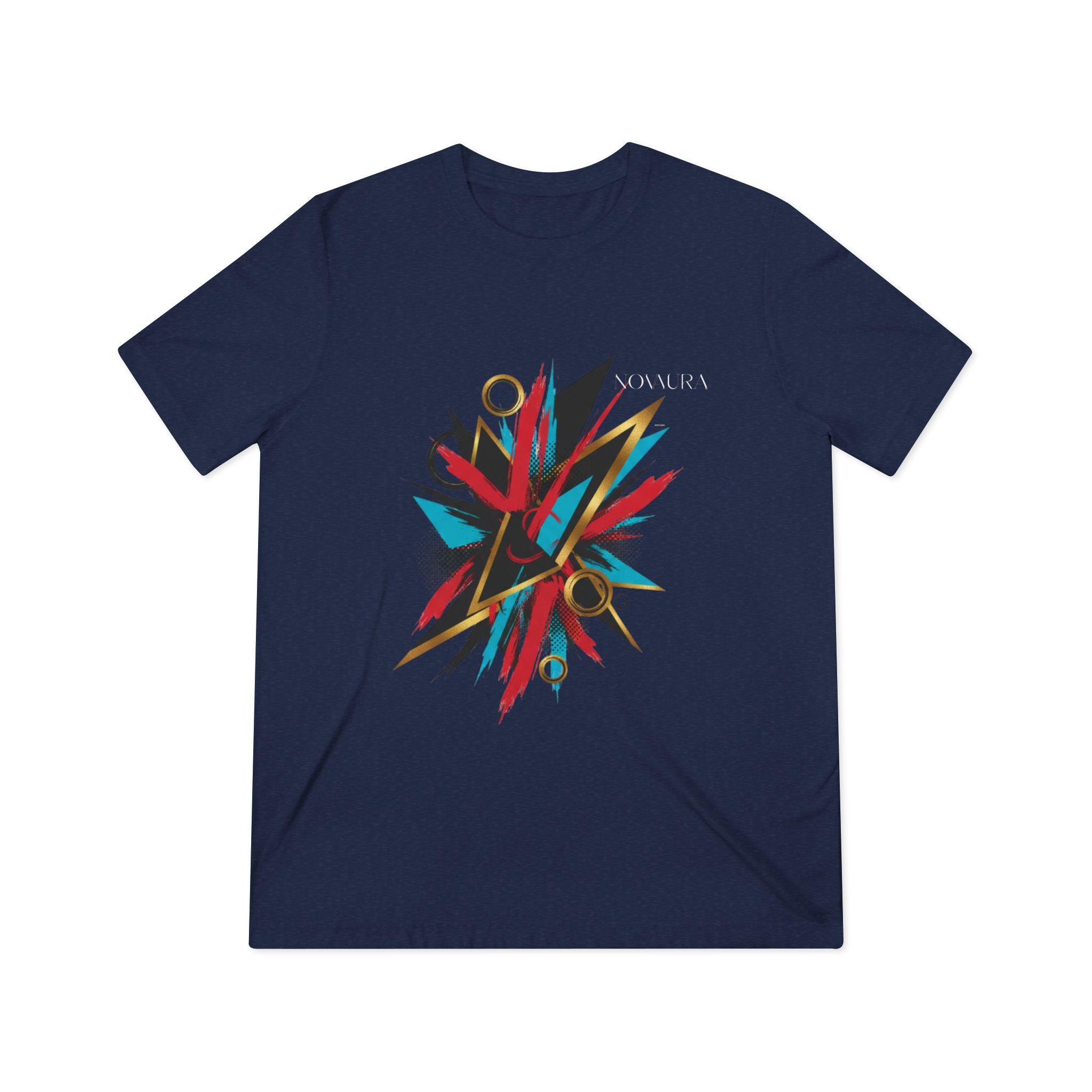 Abstract Geometric Graphic Tee — Colorful Aztec-Inspired Design