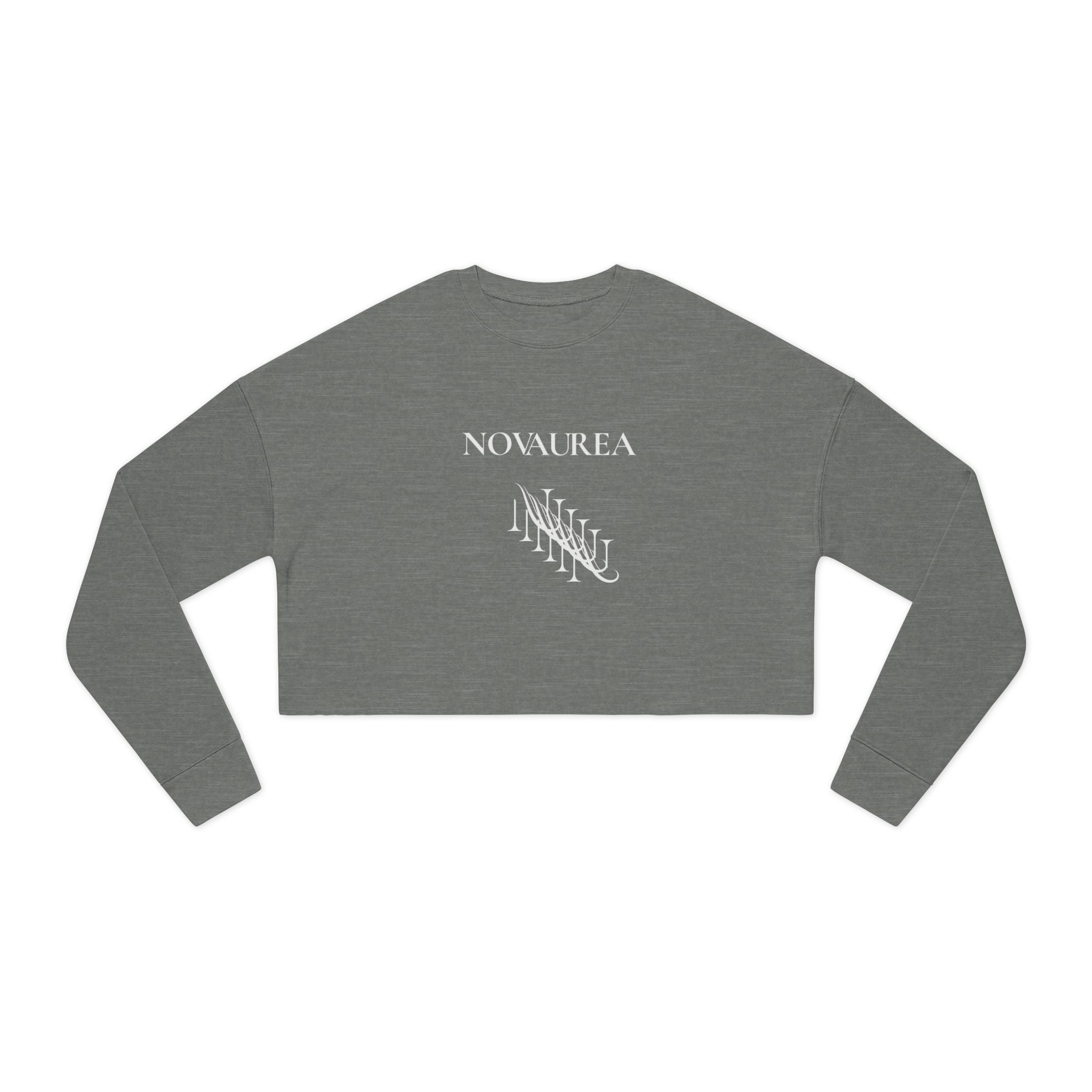 Sassy Cropped Sweatshirt — 'NOVAUREA' Minimal Logo Women's Crop Top