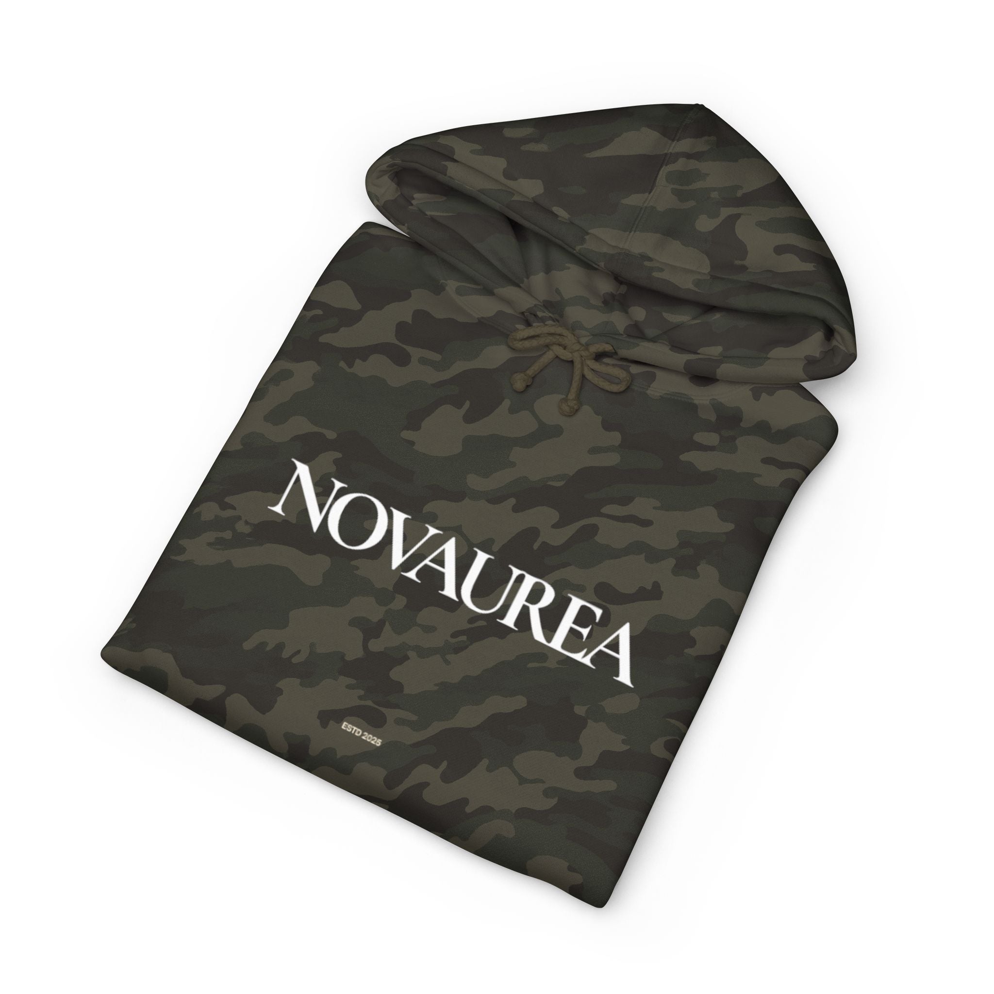 Novaurea Logo Hoodie — Brown Minimalist Streetwear Pullover