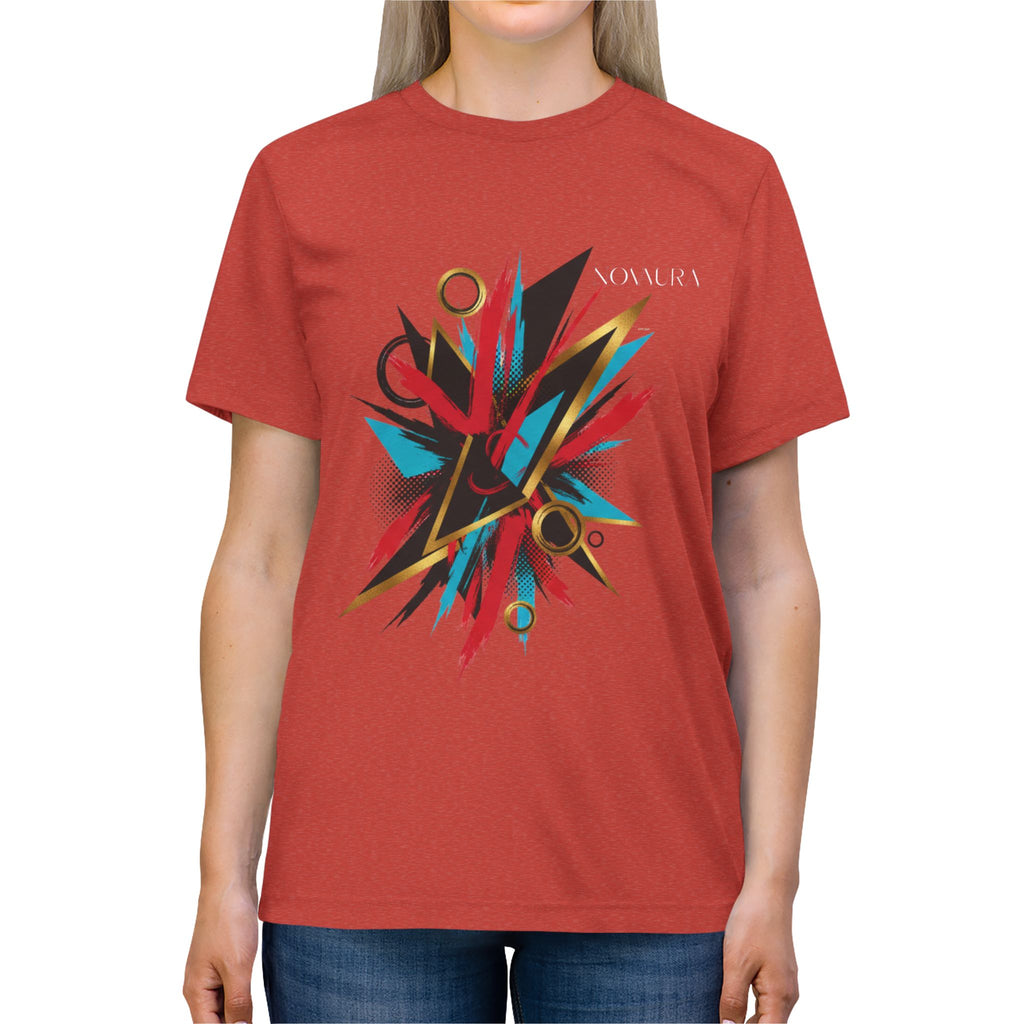 Abstract Geometric Graphic Tee — Colorful Aztec-Inspired Design