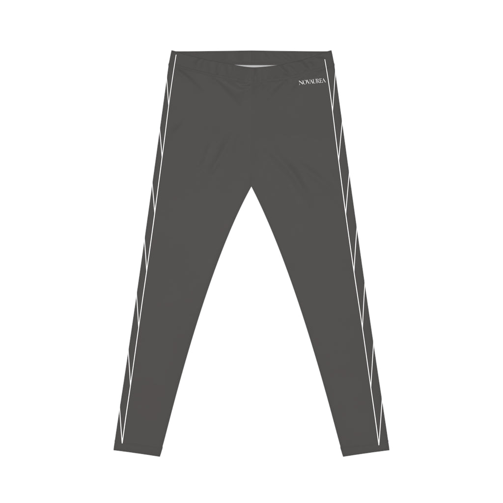 Women's Gray Side-Stripe Leggings — Casual Everyday Activewear