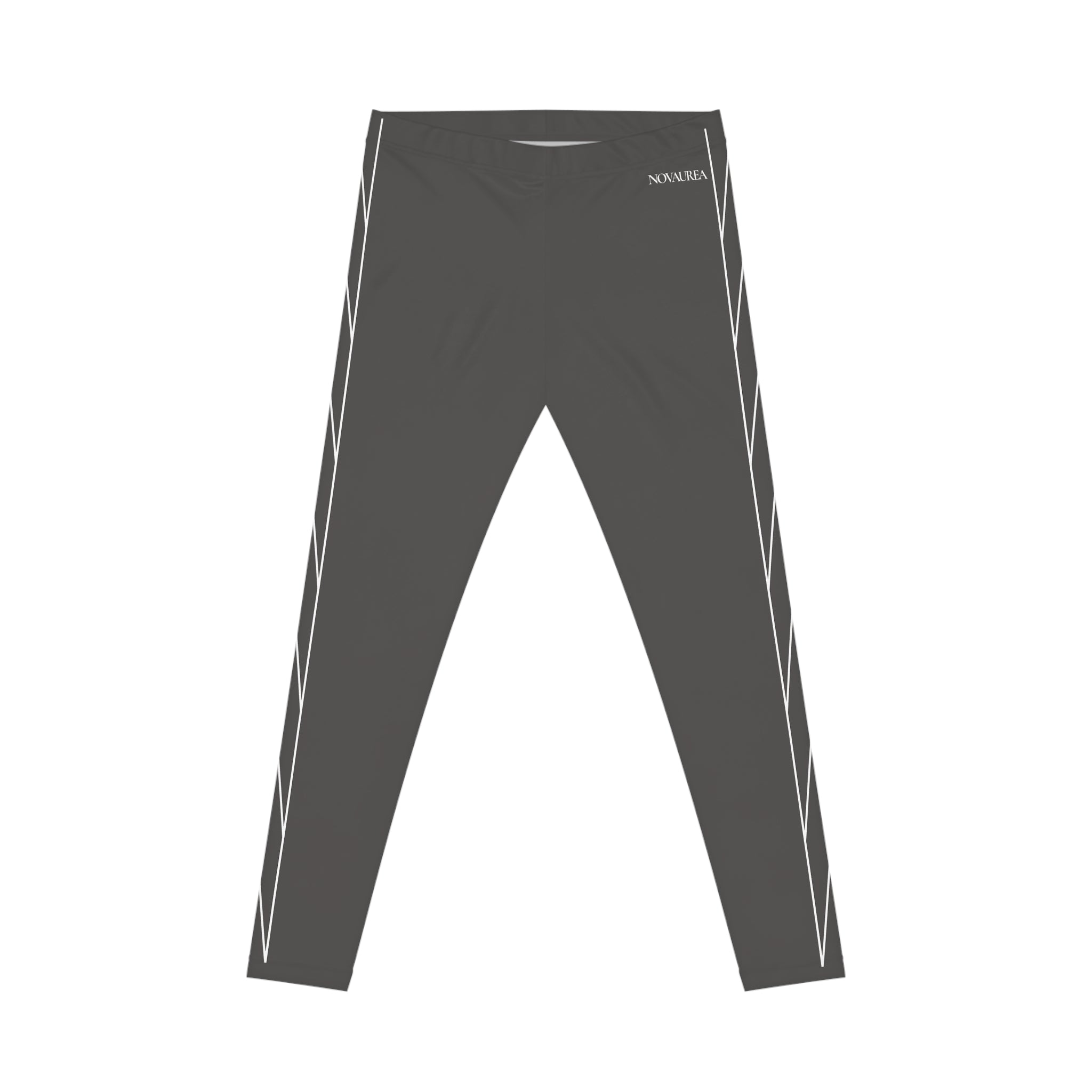 Women's Gray Side-Stripe Leggings — Casual Everyday Activewear