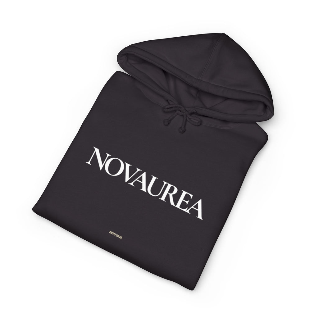 Novaurea Logo Hoodie — Brown Minimalist Streetwear Pullover