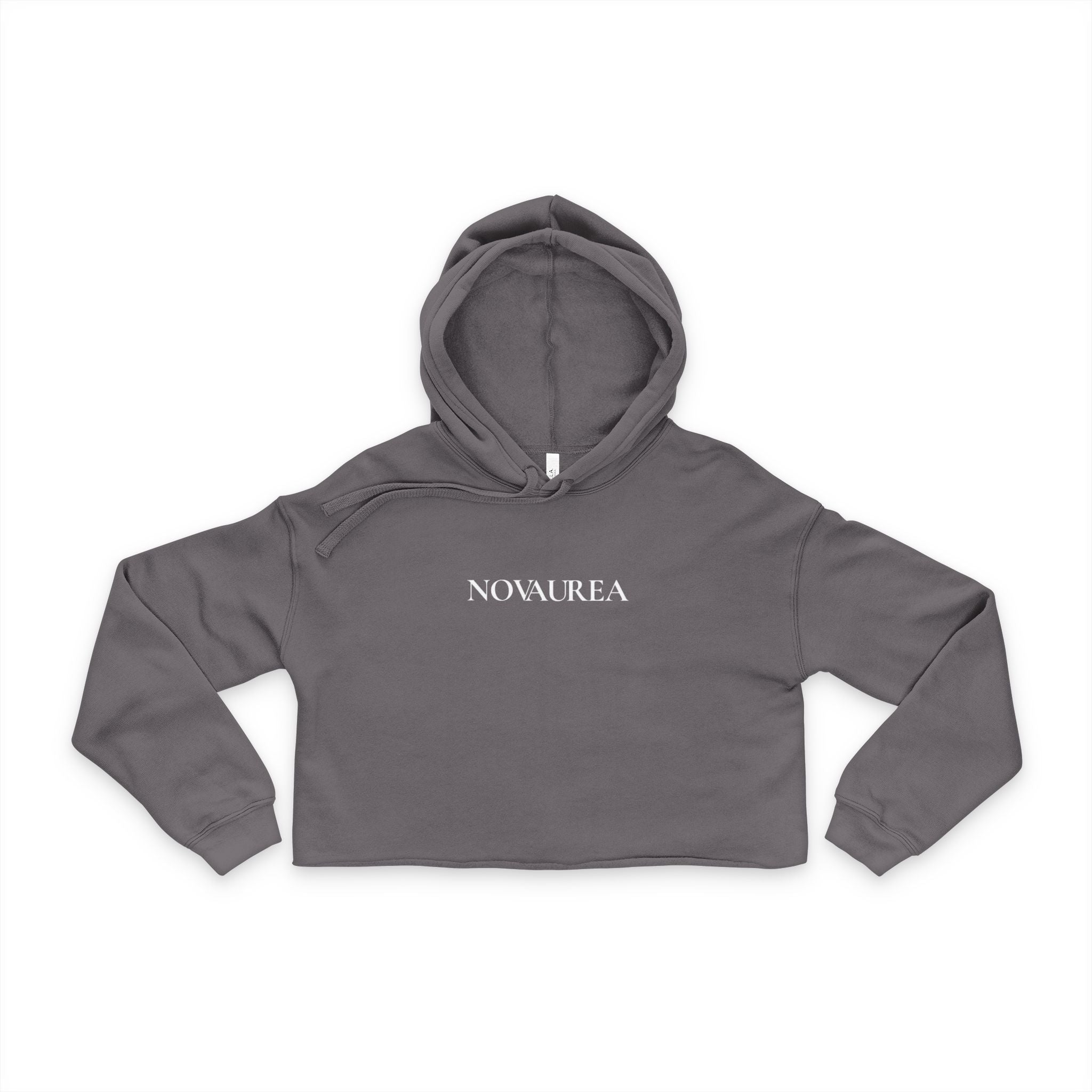 Victoria Cropped Hoodie — Minimal ‘NOVAUREA’ Logo Women's Streetwear