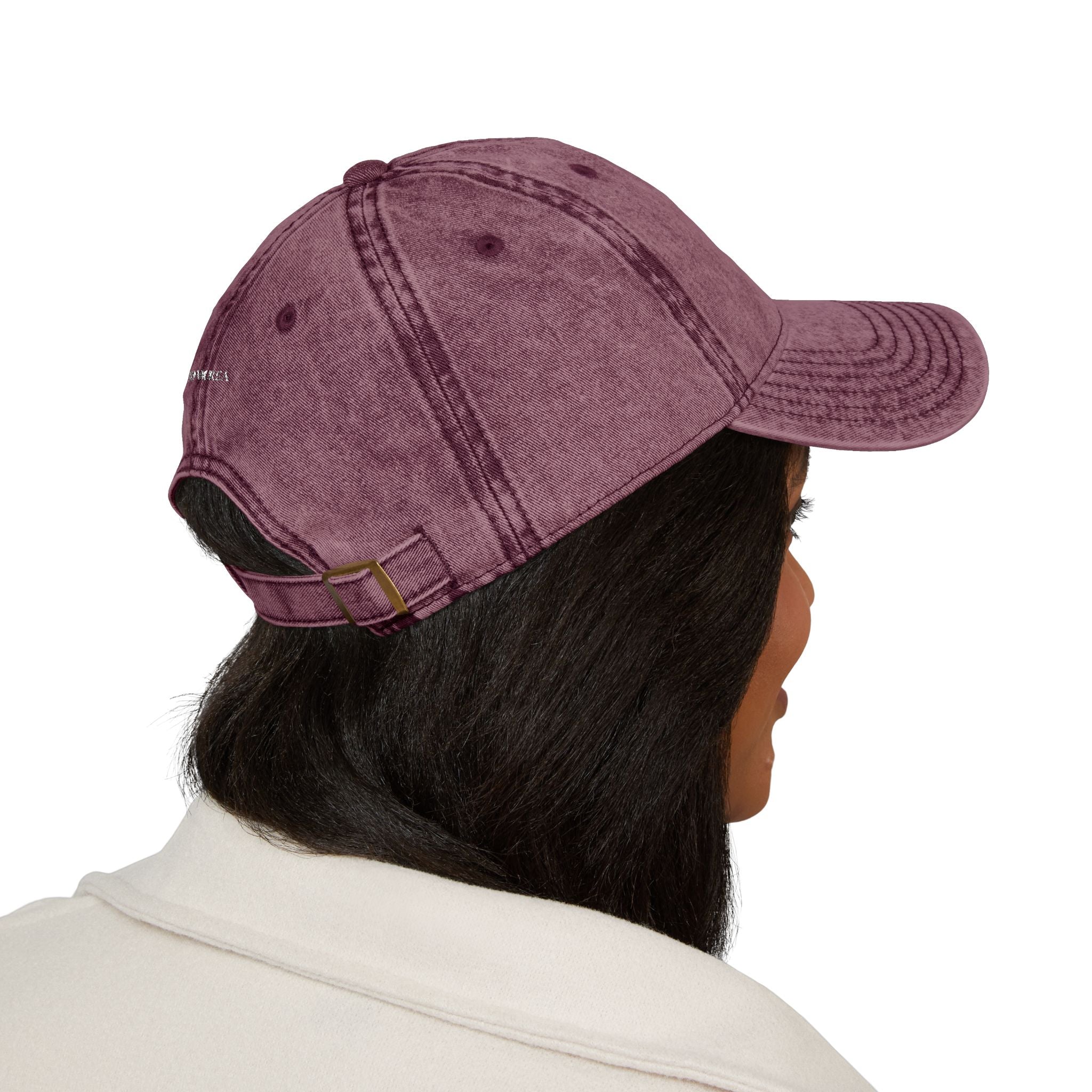 Vintage Embroidered Cap — Distressed Cotton Baseball Hat with 'NOVUREA' Logo