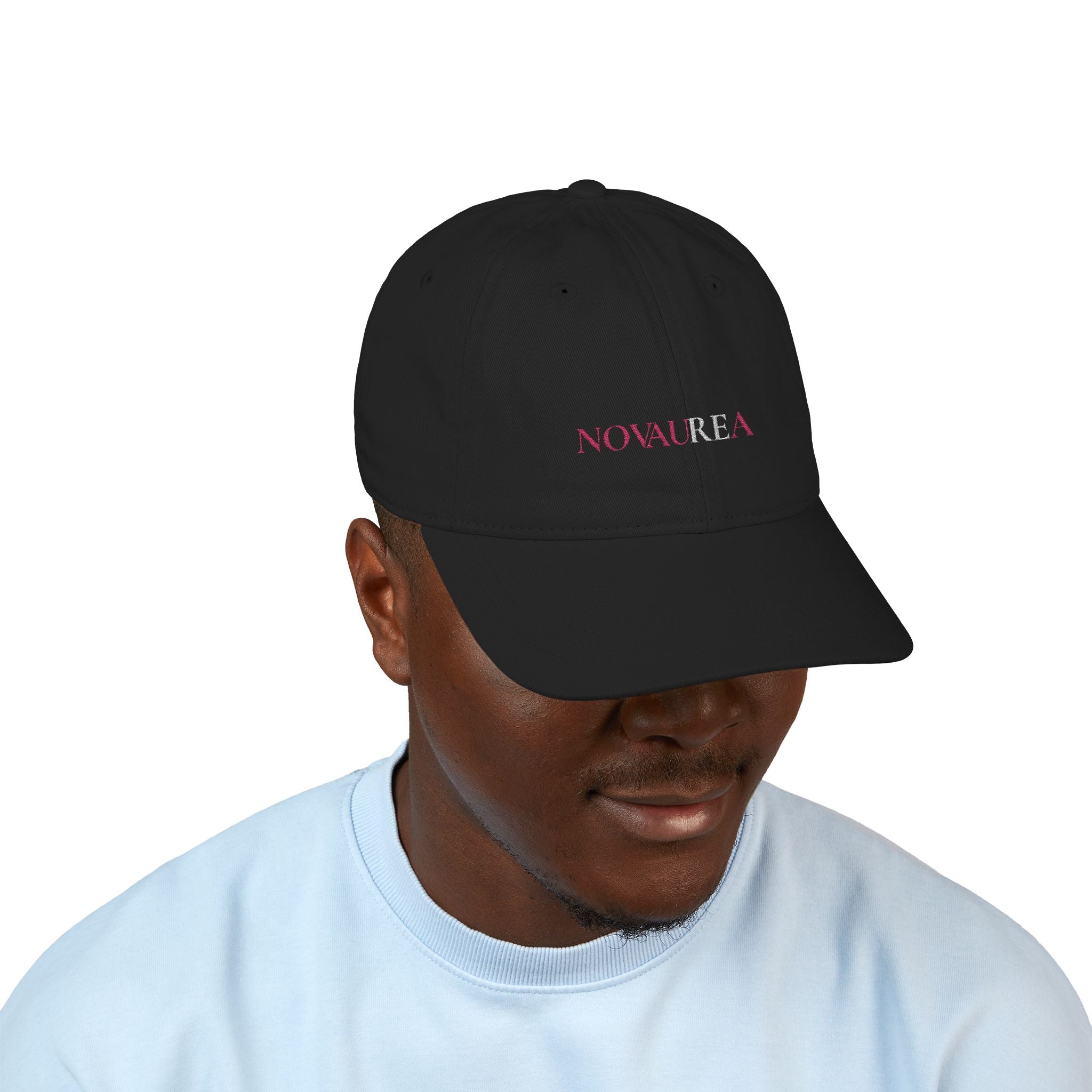 NV Embroidered Organic Baseball Cap — Minimal 'NOVAURFA' Logo