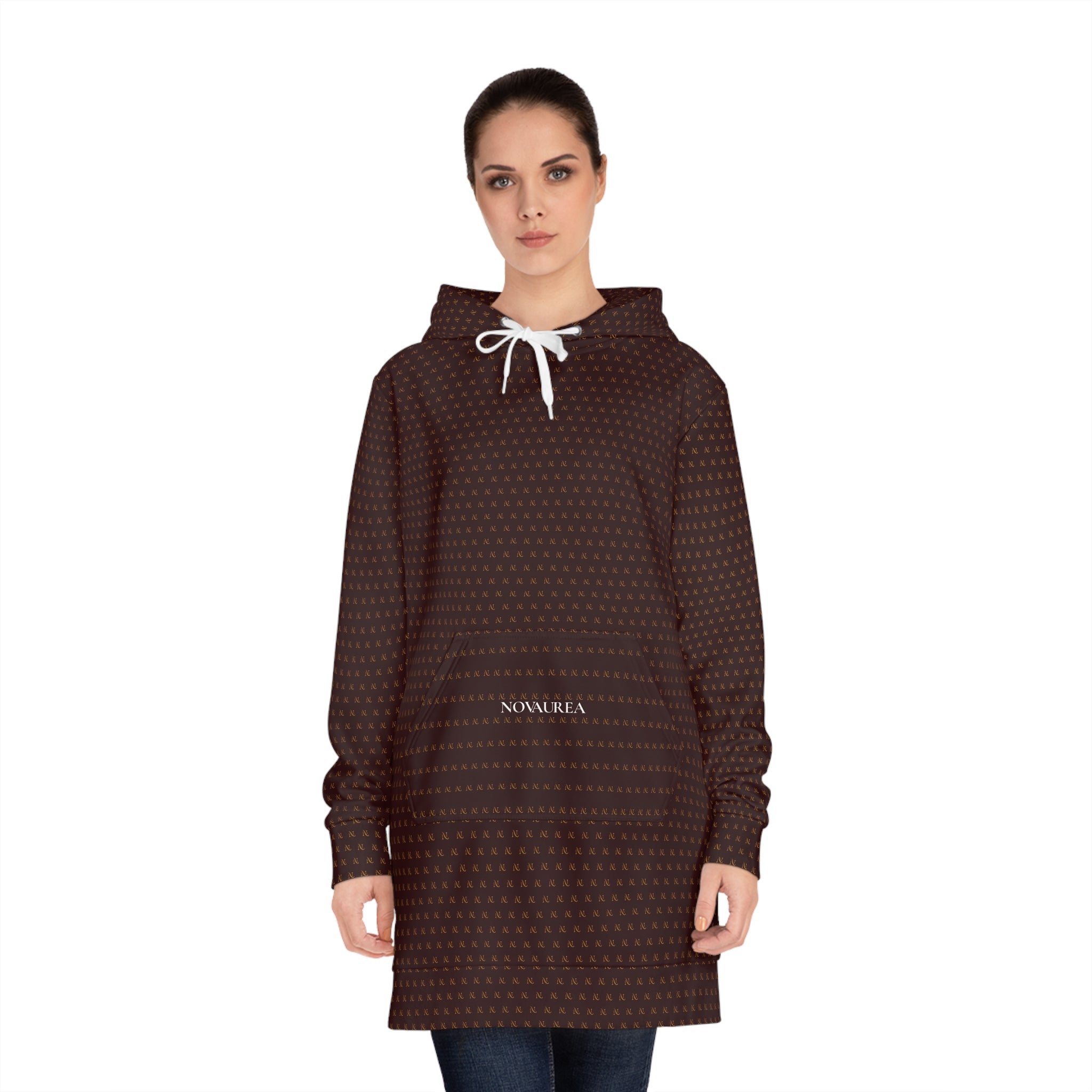 Novalink Hoodie Dress — Cozy All-Over Print Sweatshirt Dress for Women