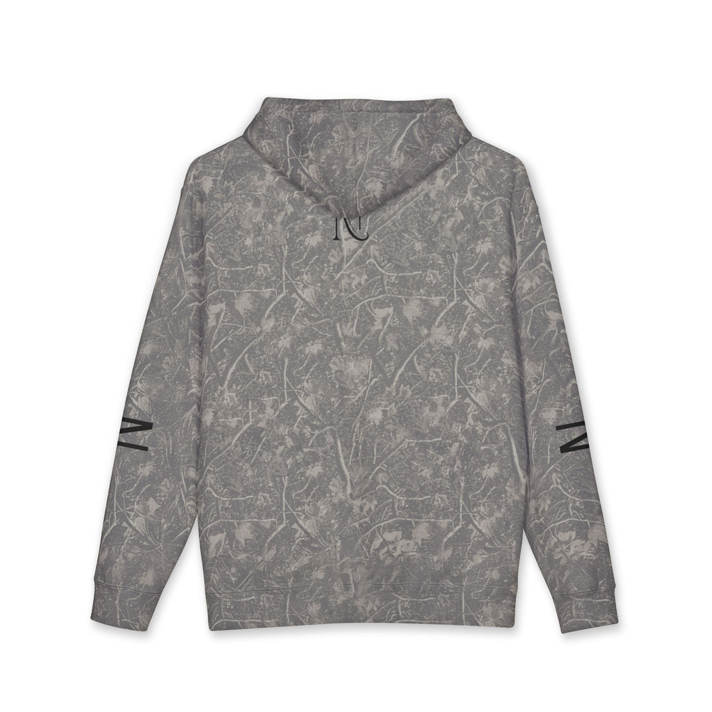 Novaurea Minimal Logo Hoodie — White Pullover with Sleeve Accents