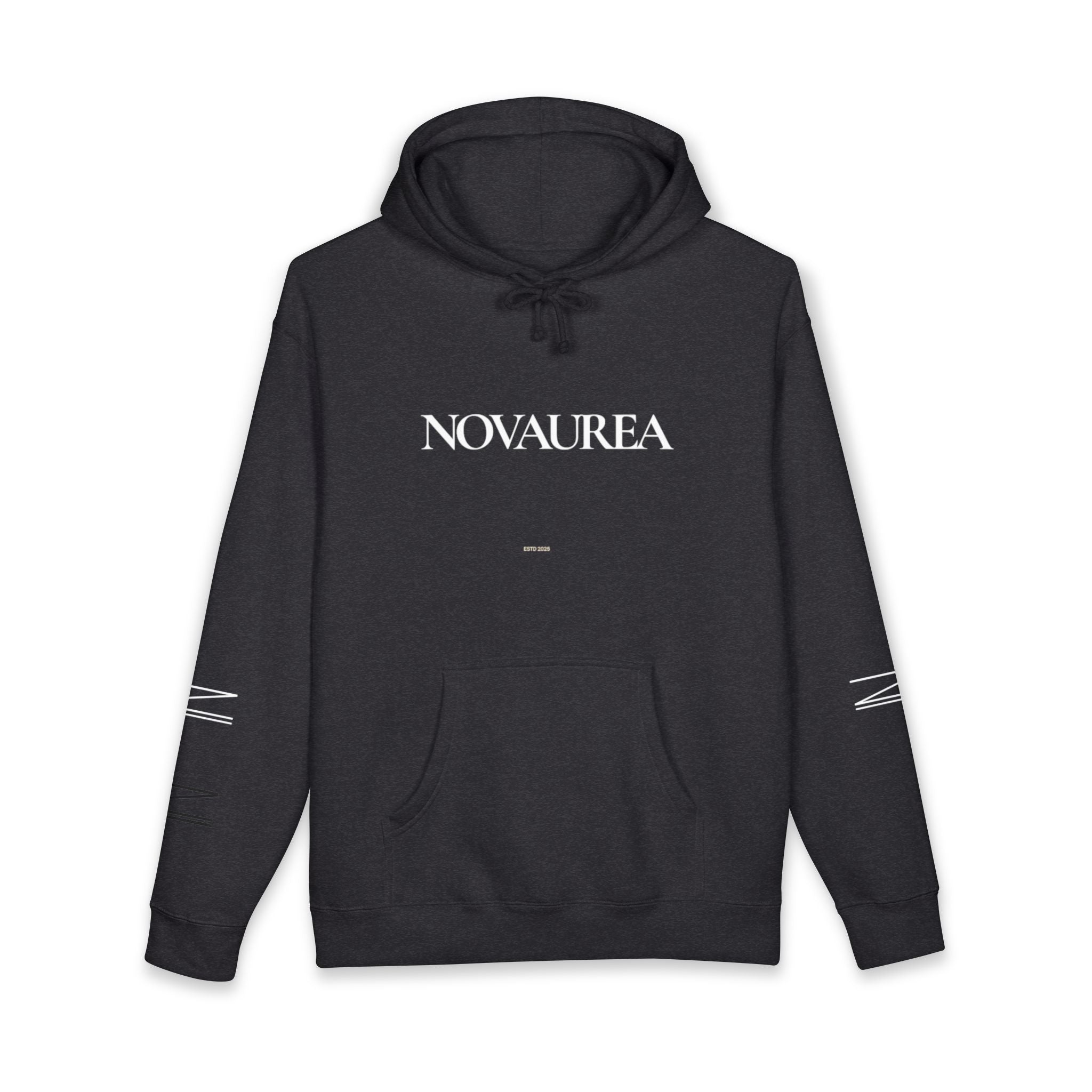 Novaurea Logo Hoodie — Brown Minimalist Streetwear Pullover