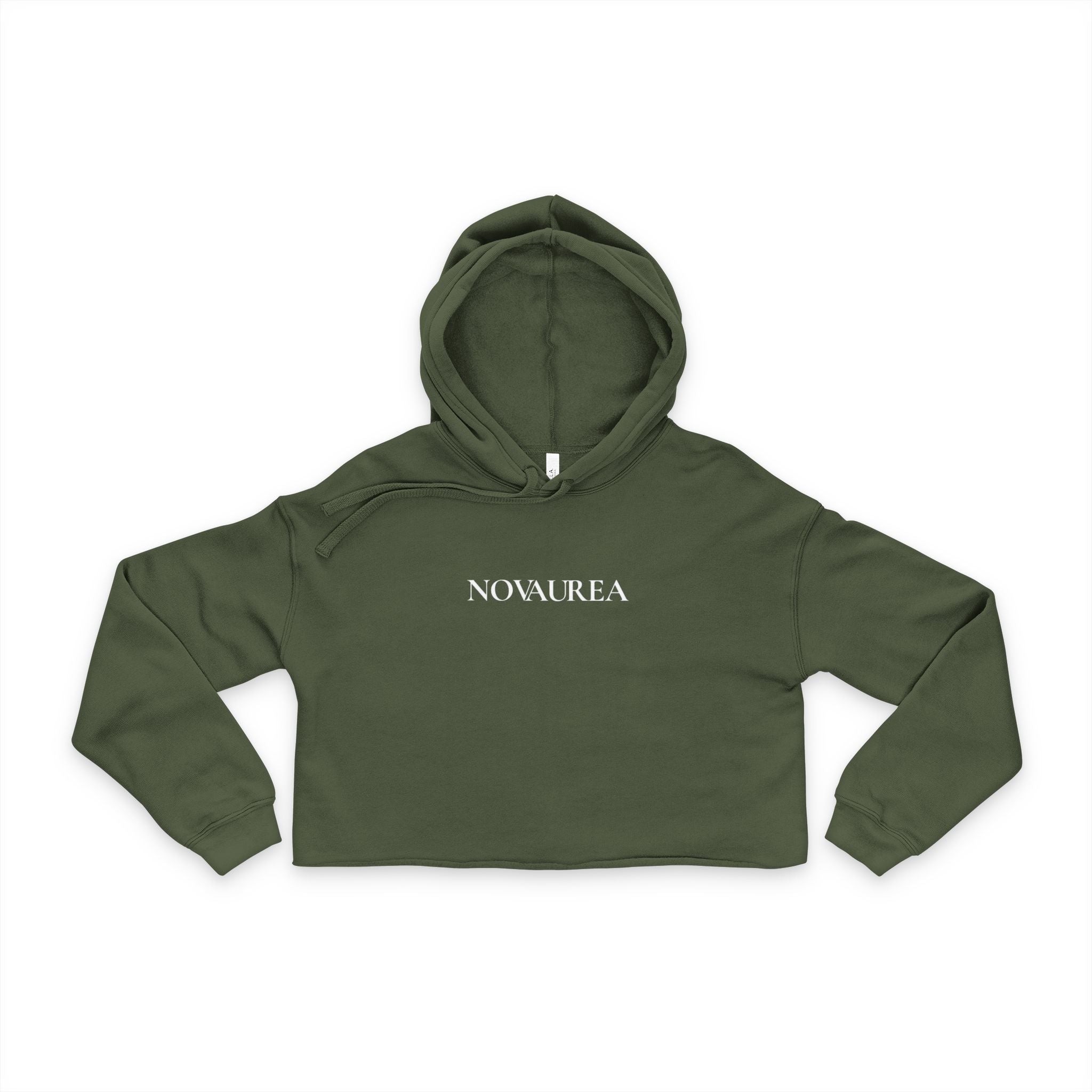 Victoria Cropped Hoodie — Minimal ‘NOVAUREA’ Logo Women's Streetwear