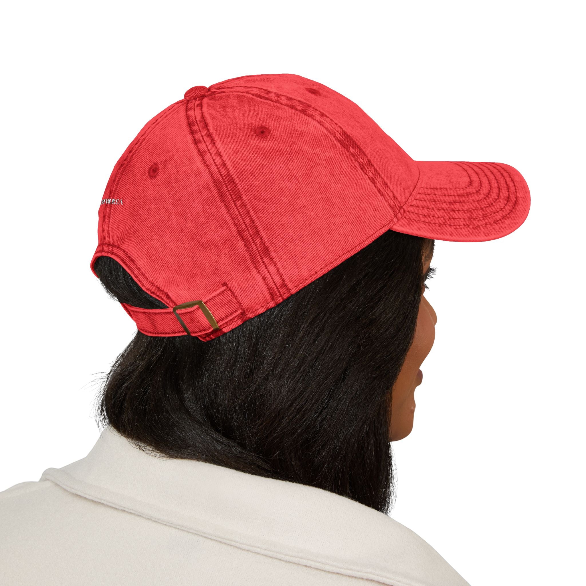 Vintage Embroidered Cap — Distressed Cotton Baseball Hat with 'NOVUREA' Logo