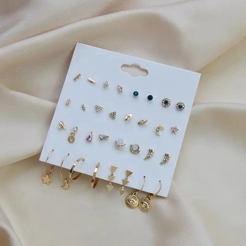 Mini Luxe Stud Collection - 16 Pairs