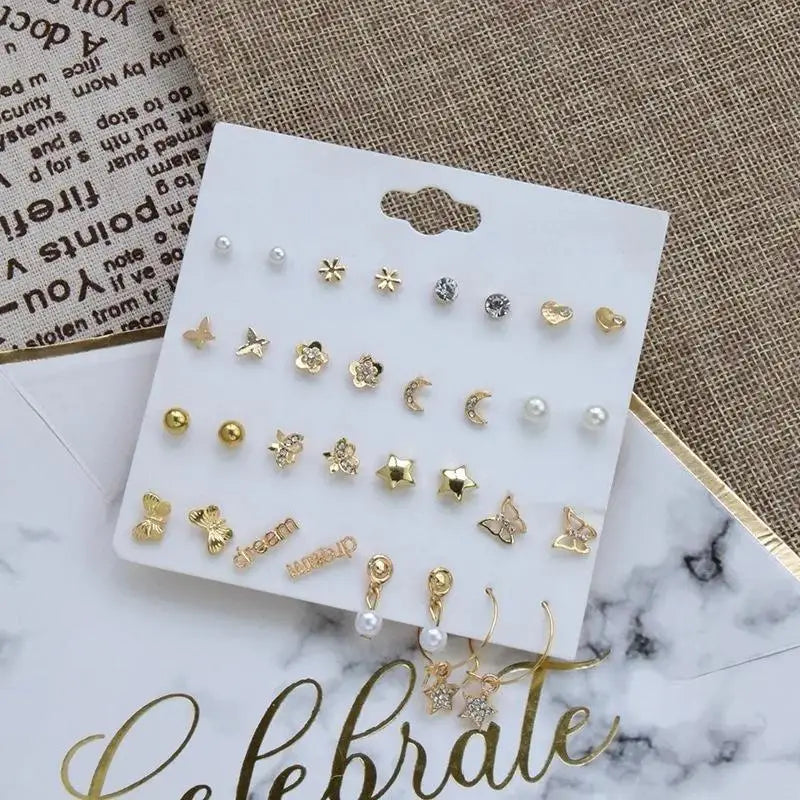 Mini Luxe Stud Collection - 16 Pairs