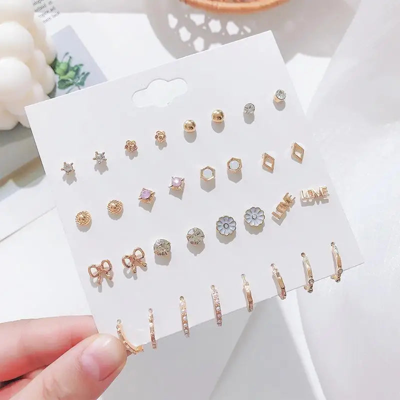 Mini Luxe Stud Collection - 16 Pairs