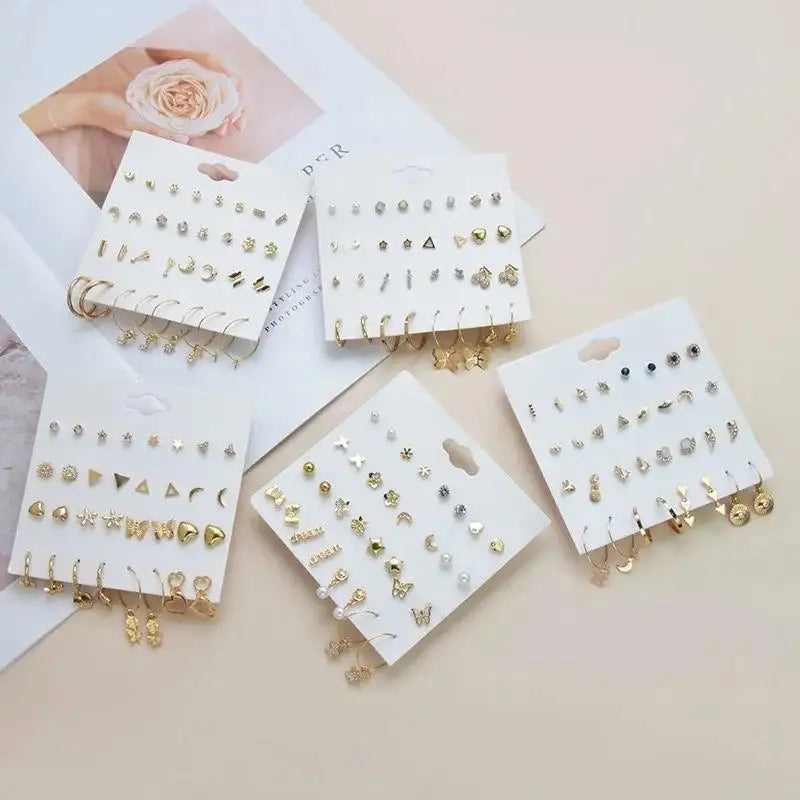 Mini Luxe Stud Collection - 16 Pairs